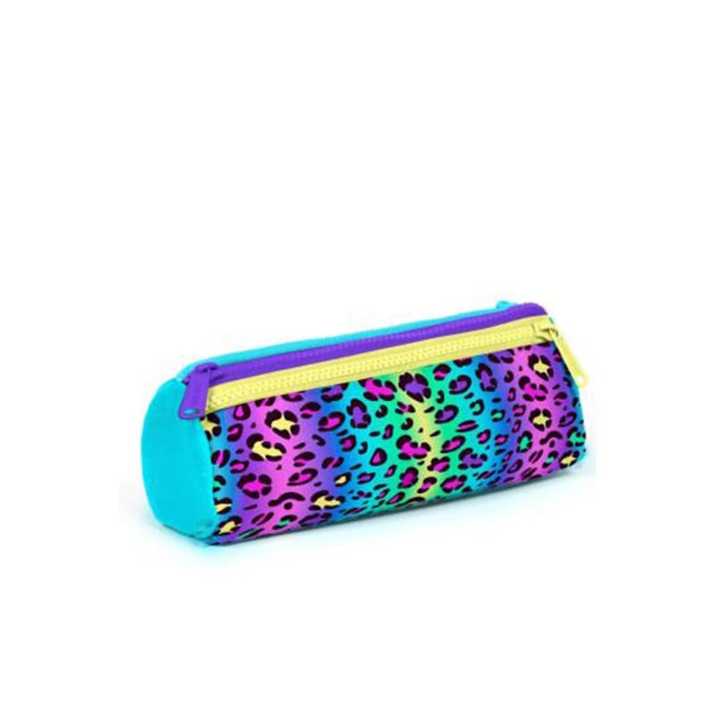 Coral High Kids Colorful Leopard Patterned Three-Compartment Pencil Bag thumbnail 3