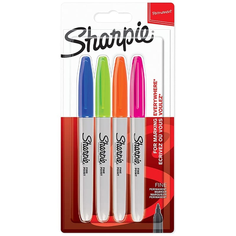Sharpie - Permanent Marker Card Of Fun Colors - 4 Pcs thumbnail 4