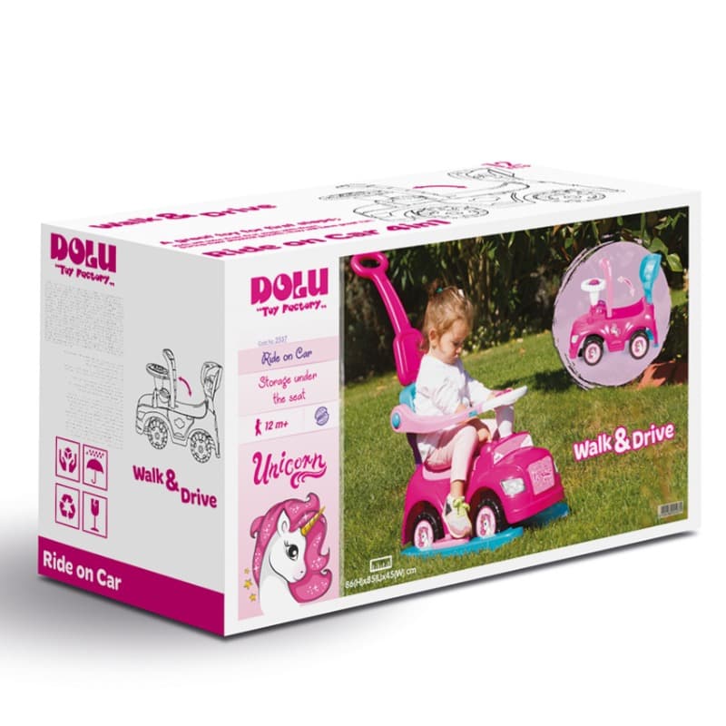 Dolu - Unicorn Step Car 4 in 1 - Pink thumbnail 3