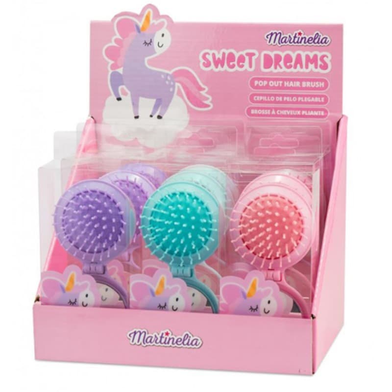 Martinellia Hair Brush with Mirror and Pocket Toy Multicolour