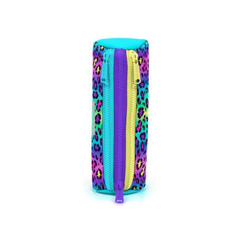 Coral High Kids Colorful Leopard Patterned Three-Compartment Pencil Bag thumbnail 2