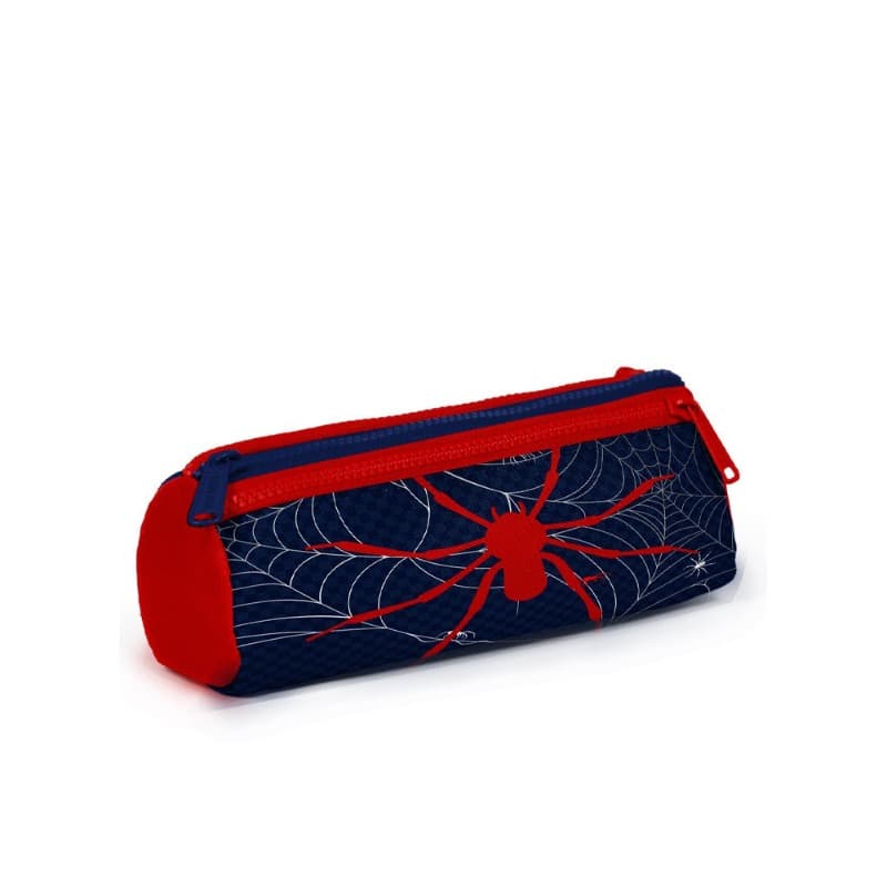 Coral High Kids Pencil Bag Spider Patterned Navy Blue Red thumbnail 3