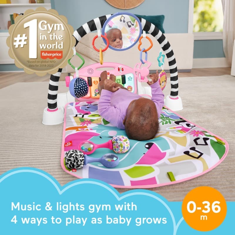 Fisher Price Glow & Grow Cake & Play Piano Gym - Pink thumbnail 2