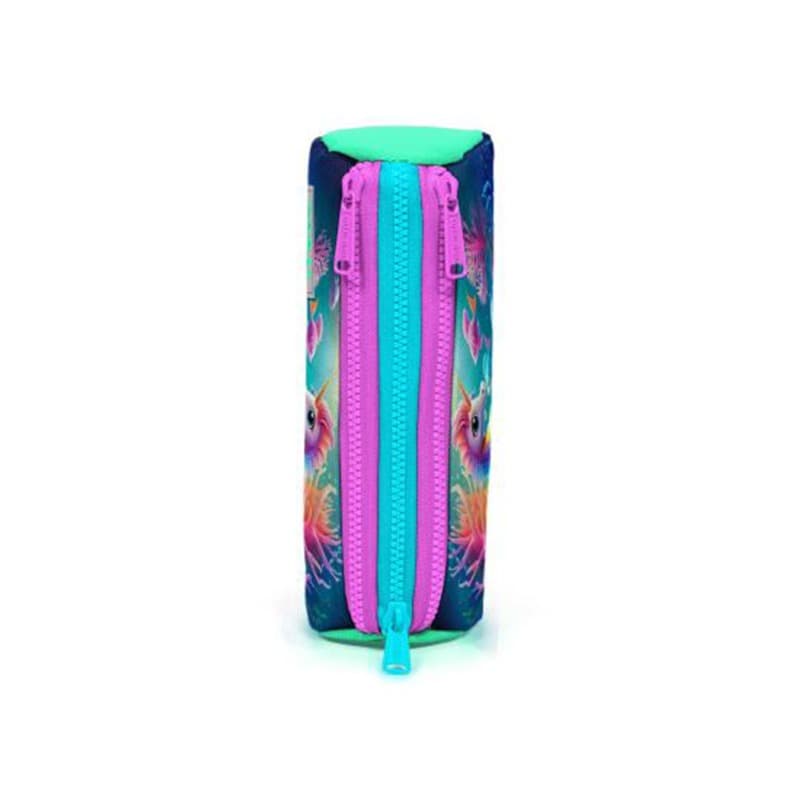 Coral High Kids - Blue Sea Green Seahorse Patterned Three-Compartment Pencil Bag thumbnail 2