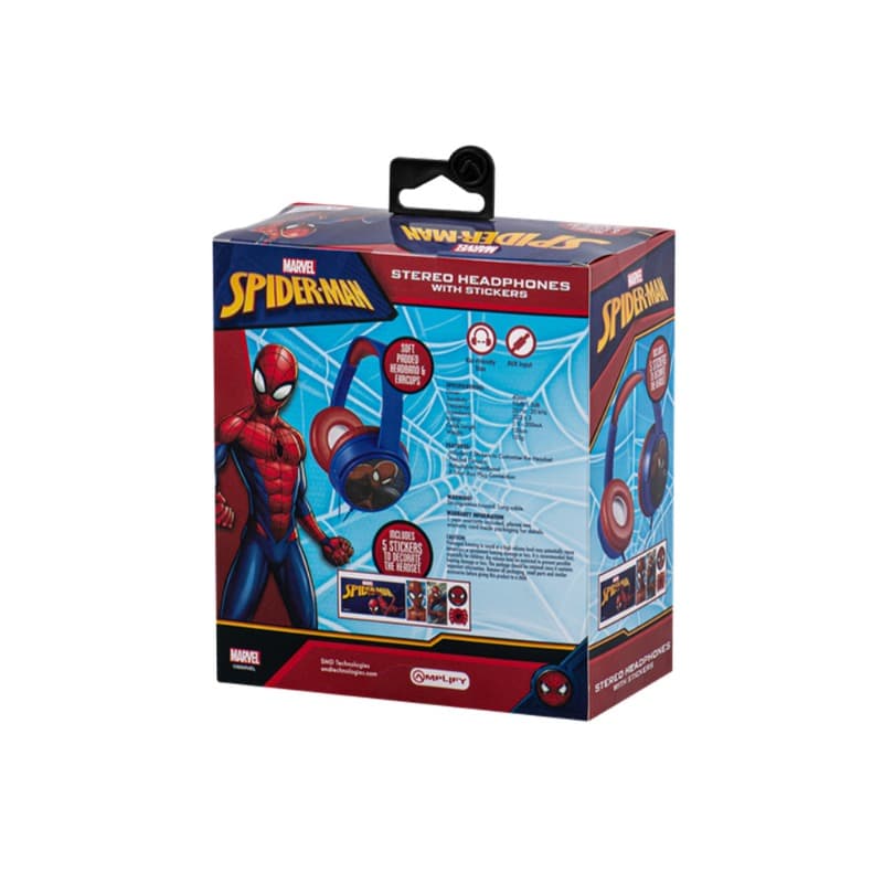 Marvel Spiderman Auxiliary Headphones With Decorative Stickers thumbnail 4