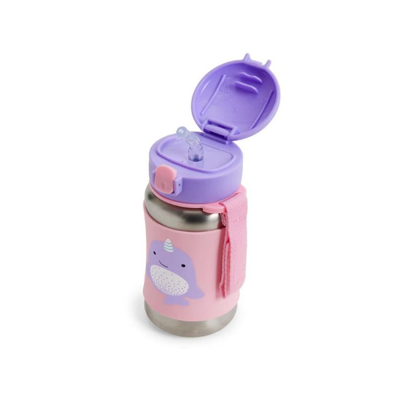 Zoo Stainless Steel Straw Bottle Narwhal thumbnail 2