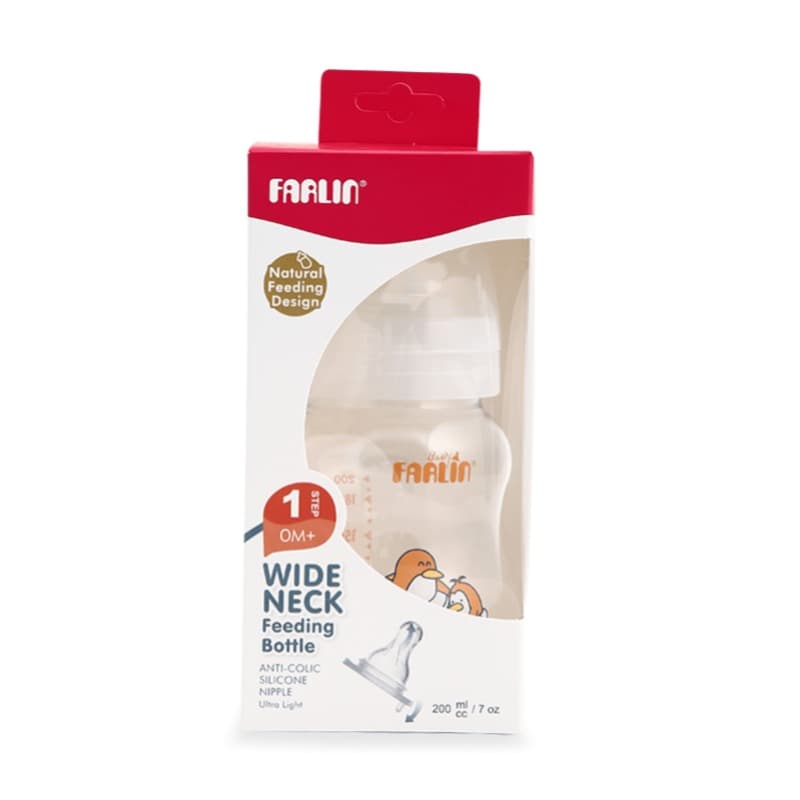 Farlin -Wide Neck Feeding Bottle Plastic - 200 Ml