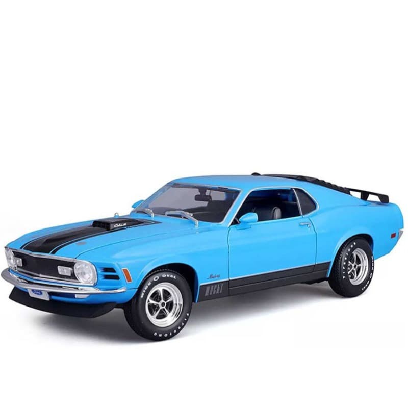 Maisto 1970 Ford Mustang Mach 1 - Blue thumbnail 2
