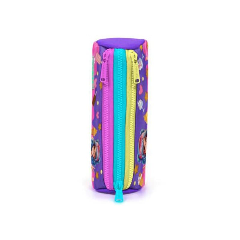 Coral High Kids Lilac Turquoise Ice Cream and Anime Patterned Three-Compartment Pencil Bag thumbnail 2