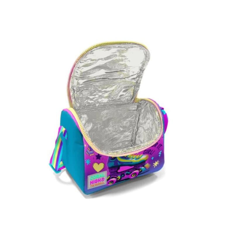 Thermal Lunch Bag – Pink & Turquoise Headphones & Skate Design thumbnail 2