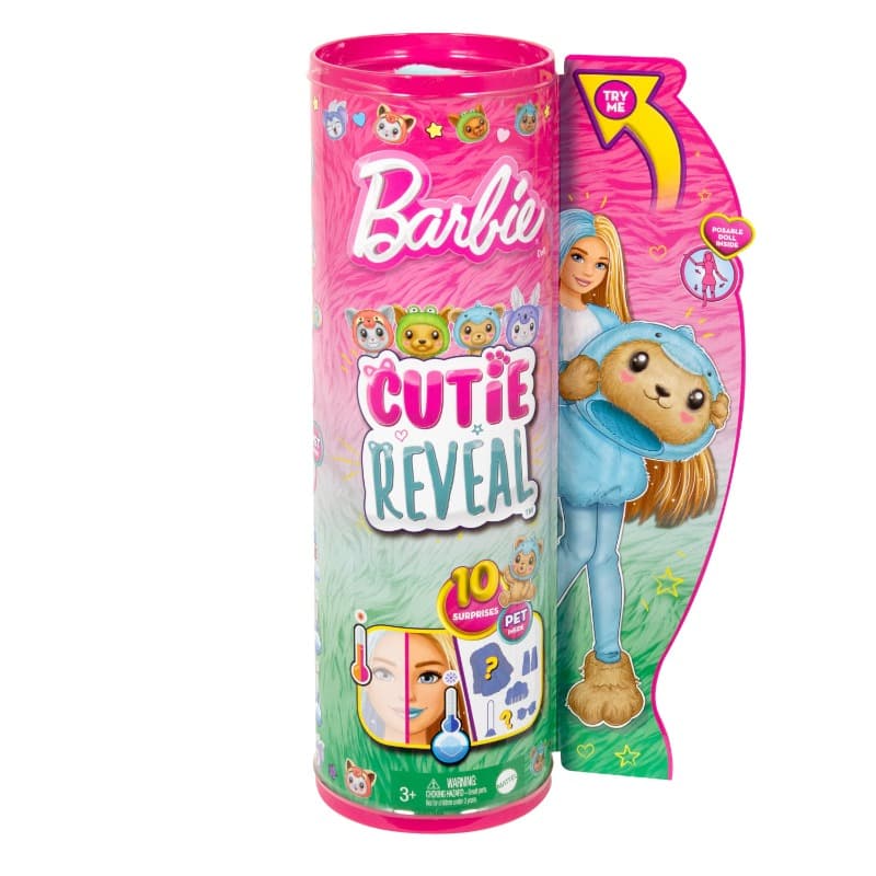 Barbie Cutie Reveal Doll with Stuffed Animal Outfit and 10 Surprises - Blue thumbnail 4