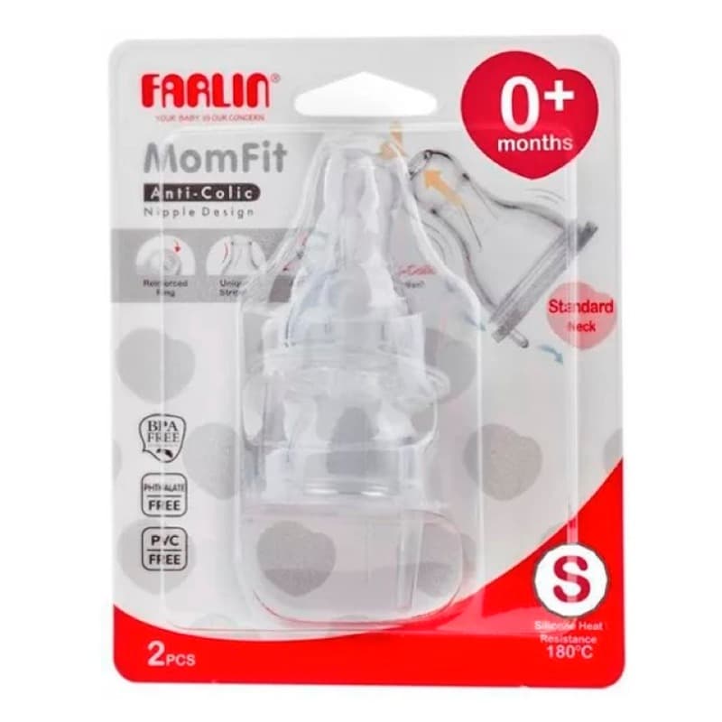 Farlin -Bottle Nipples For Babies Size S- 2 Pieces
