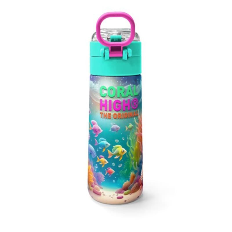 Coral High Kids - Seahorse Patterned Straw and Direct Drinking Steel Thermos 500 ml thumbnail 4