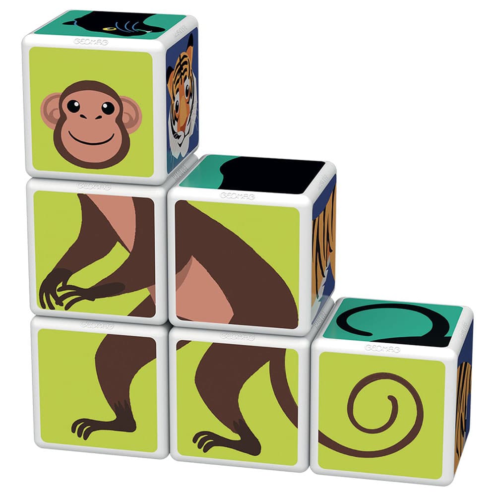 Geomag Magicube Printed Jungle Animals With Cards - 9 Pcs thumbnail 2