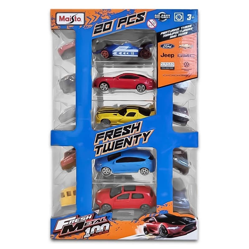 Maisto Fresh Metal 20 Pcs Vehicle Pack - Multi shapes