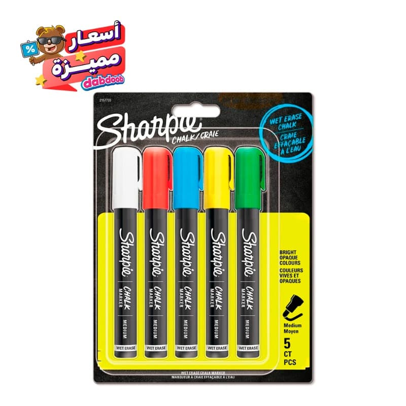 Sharpie Chalk Markers Bullet Medium Multicolor - 5 Pcs