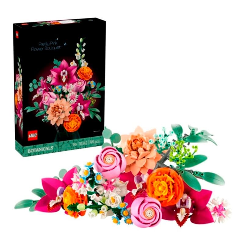 Lego Botanicals Pretty Pink Flower Bouquet Floral Decor - 749 Pcs 10342