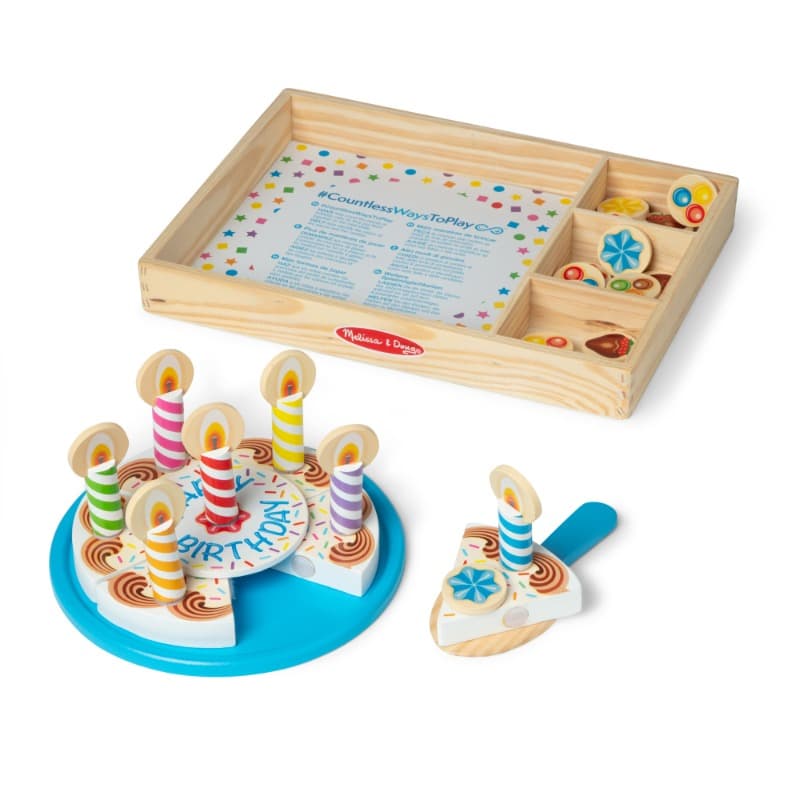 Melissa And Doug Birthday Party Cake - Wooden Play Food With Mix-n-Match Toppings and 7 Candles thumbnail 3