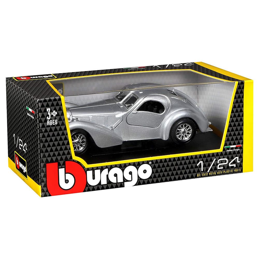 Bburago - Bugatti Atlantic Die-Cast Model Car - Silver thumbnail 2
