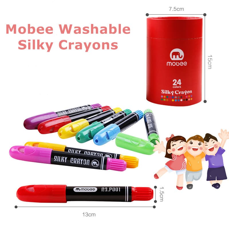 Mobee Washable Silky Crayons - 24 Colours thumbnail 4