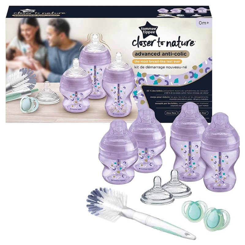 Tommee Tippee - Anti-Colic Starter Bottle Kit - Purple