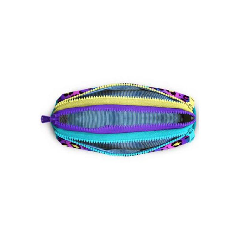 Coral High Kids Colorful Leopard Patterned Three-Compartment Pencil Bag thumbnail 4
