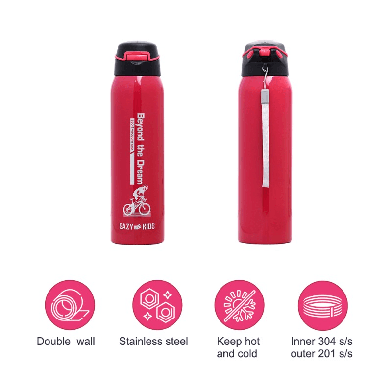 Eazy Kids Insulated Water Bottle 500ml - Pink thumbnail 5