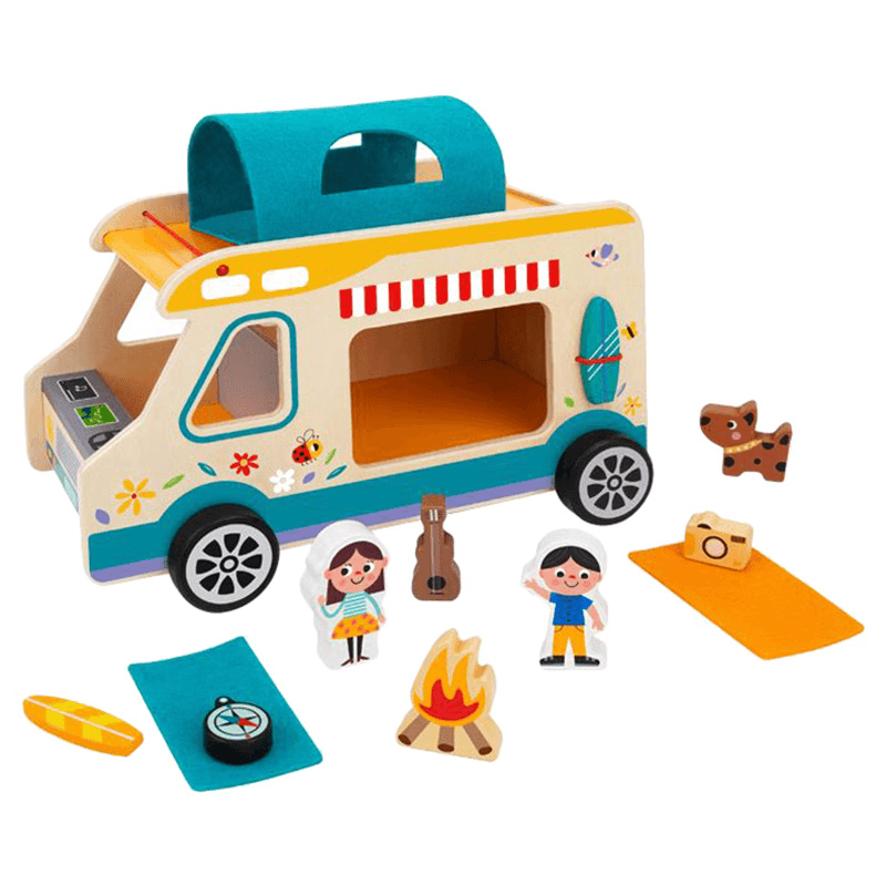 Tooky Toy Wooden Camping Van RV Playset thumbnail 3