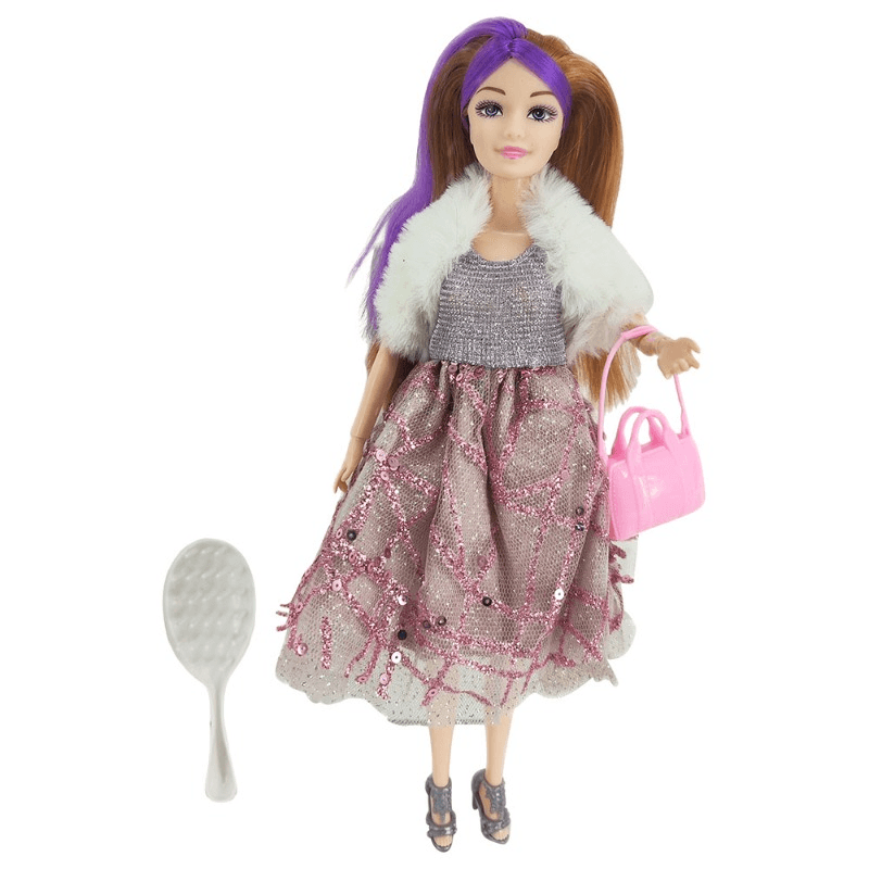 Elissa - Fashion Winter Style Doll Brown Dress and Fur Coat 29 cm thumbnail 2