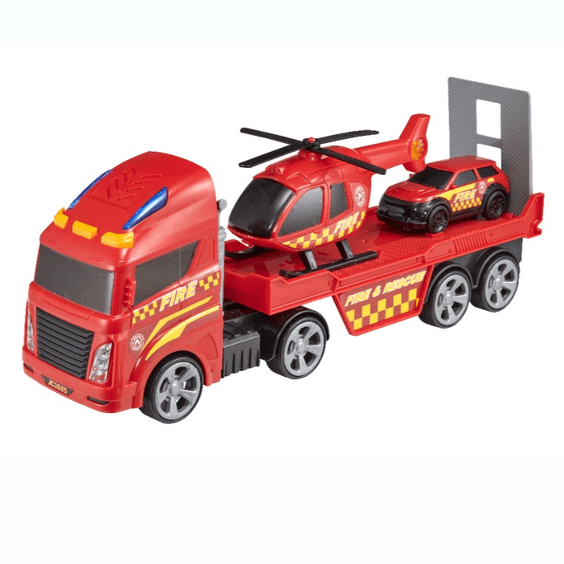 Teamsterz Mighty Machines Light & Sound Fire Heli Transporter thumbnail 2